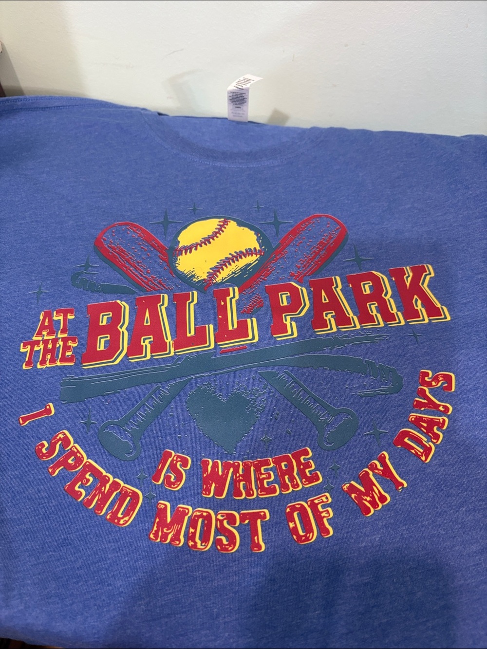 Blue 'At The Ball Park' Graphic Kids T-Shirt